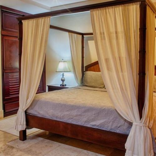 The master bedroom comes with a spacious king bed.