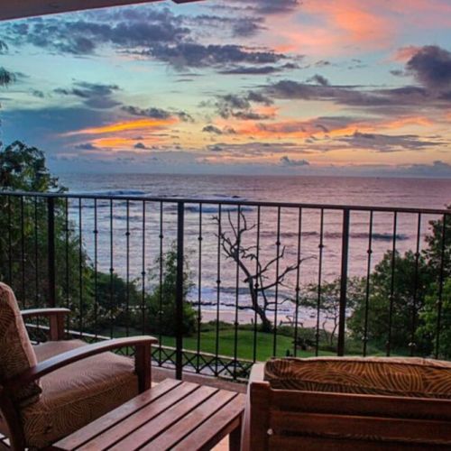 From your private balcony, watch the sky turn to amber as the sunsets.