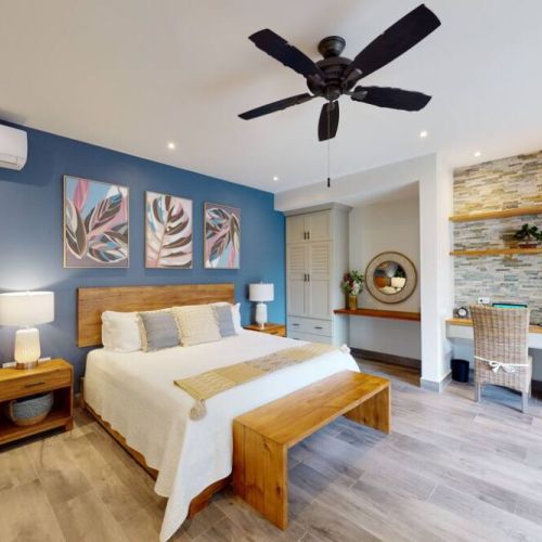 Enjoy the large king size bed in the master bedroom away from the other bedrooms.