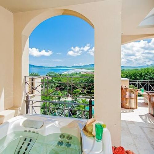 Turn on the jets and relax in this private jacuzzi.